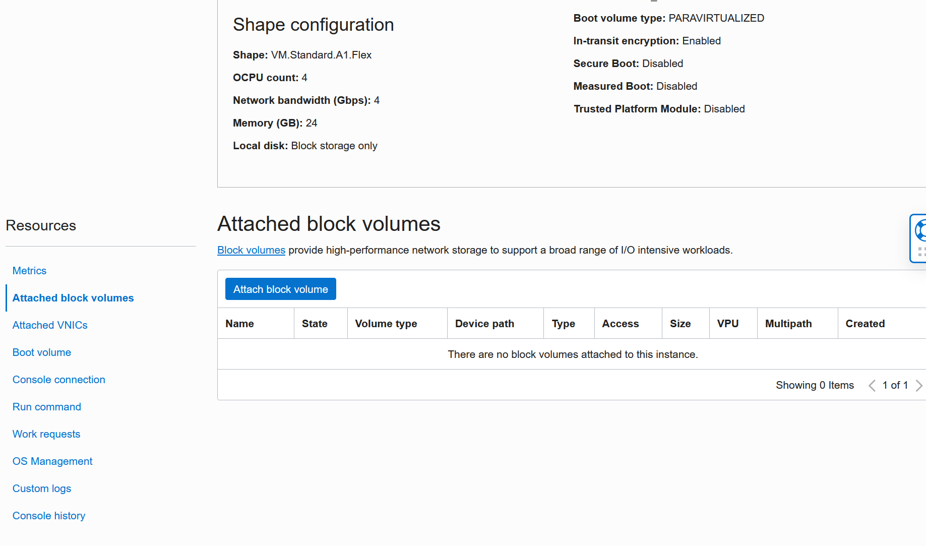 Attach a block volume
